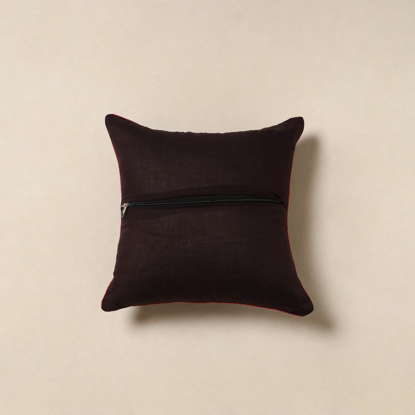 Brown - kalamkari printed cotton cushion cover 10