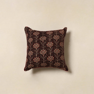 Brown - kalamkari printed cotton cushion cover 10