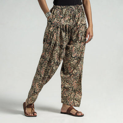 Buy Kalamkari Block Printed Cotton Elasticated Salwar Online at iTokri.com