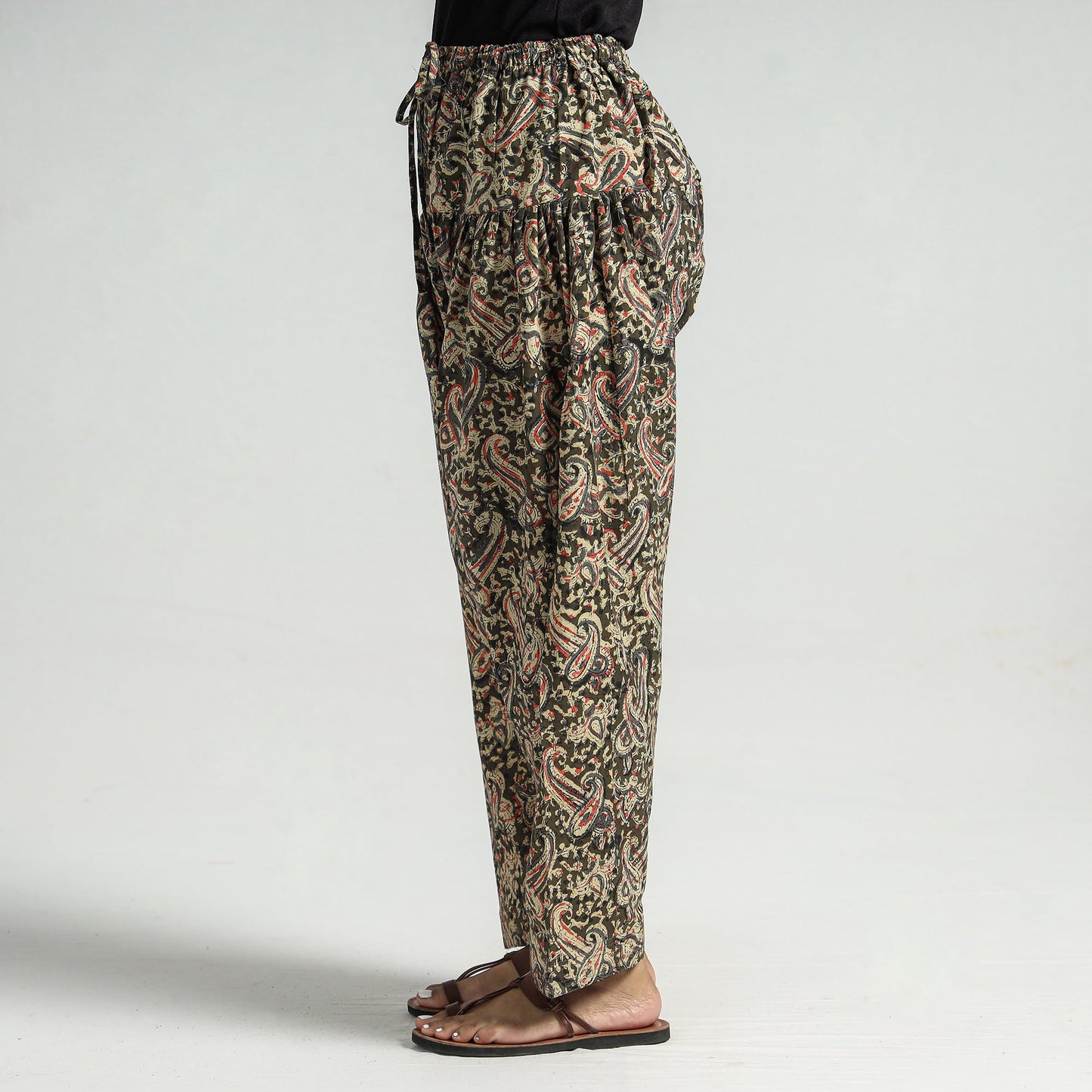 Buy Kalamkari Block Printed Cotton Elasticated Salwar Online at iTokri.com