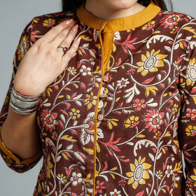 Buy Kalamkari Printed Cotton Flared Kurta Online at iTokri.com