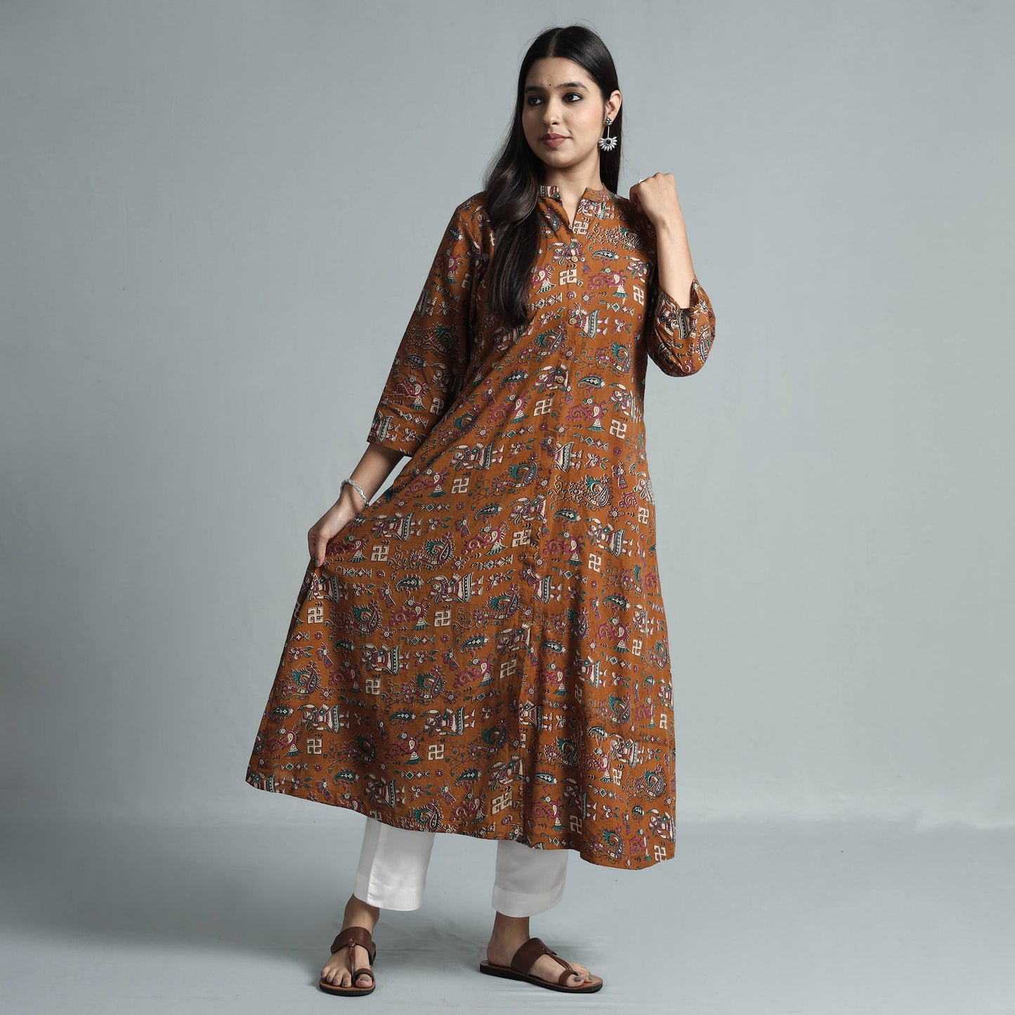  Kalamkari Printed Cotton Kurta For Women