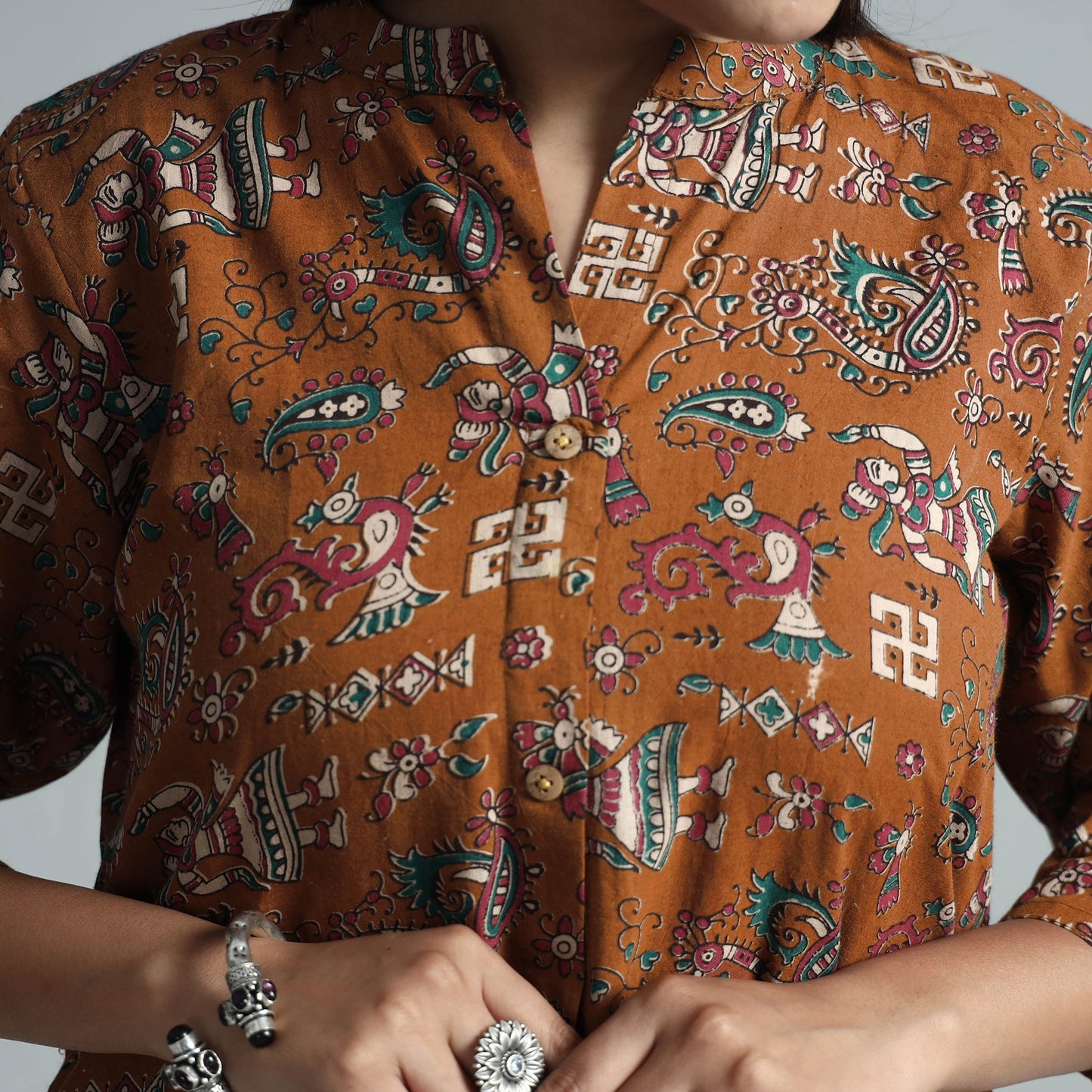  Kalamkari Printed Cotton Kurta For Women