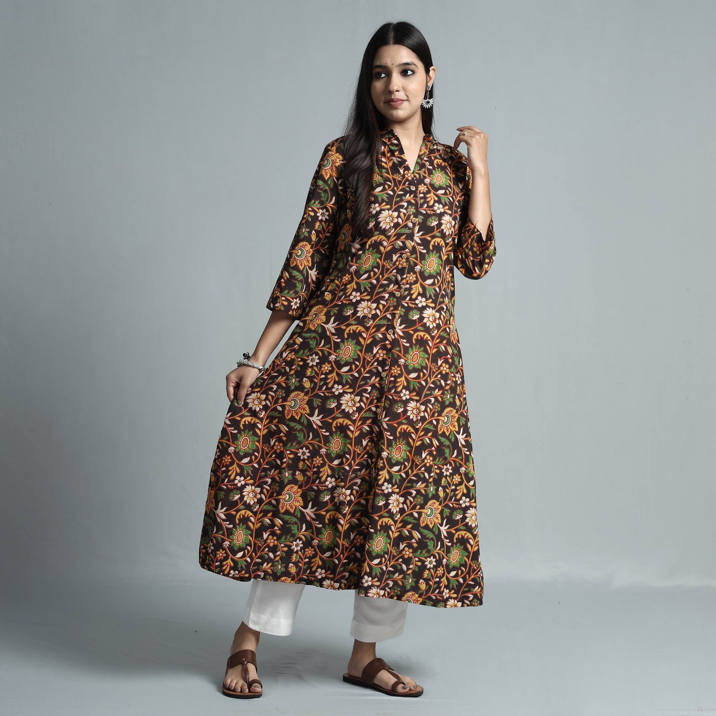  Kalamkari Printed Cotton Kurta For Women