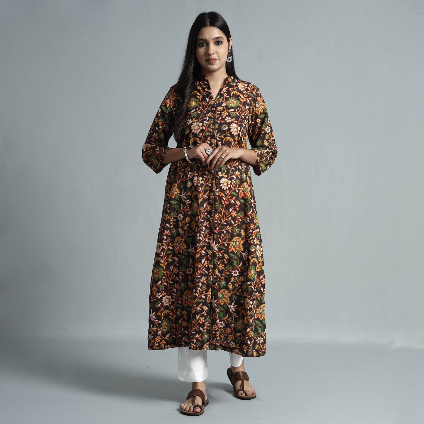  Kalamkari Printed Cotton Kurta For Women