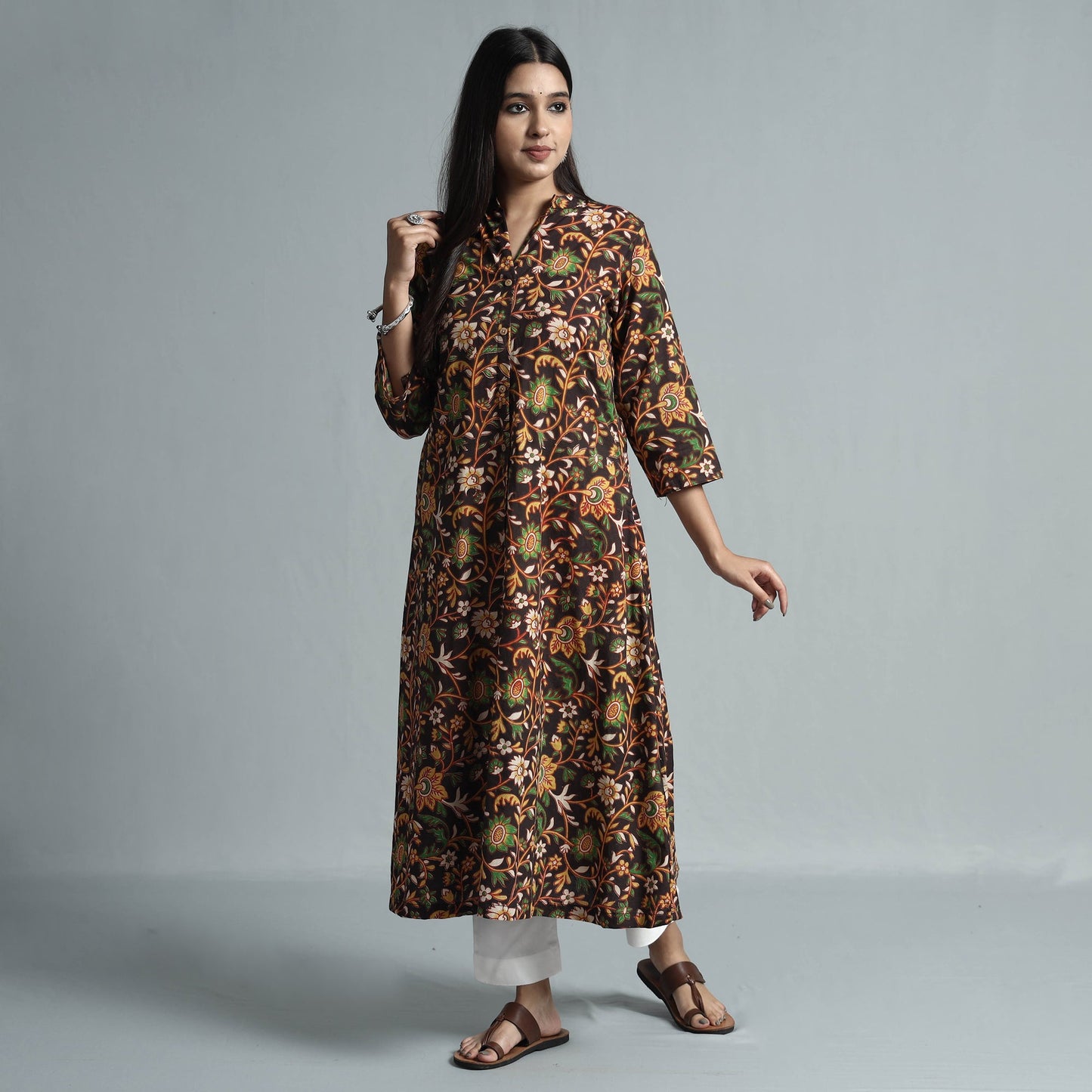  Kalamkari Printed Cotton Kurta For Women
