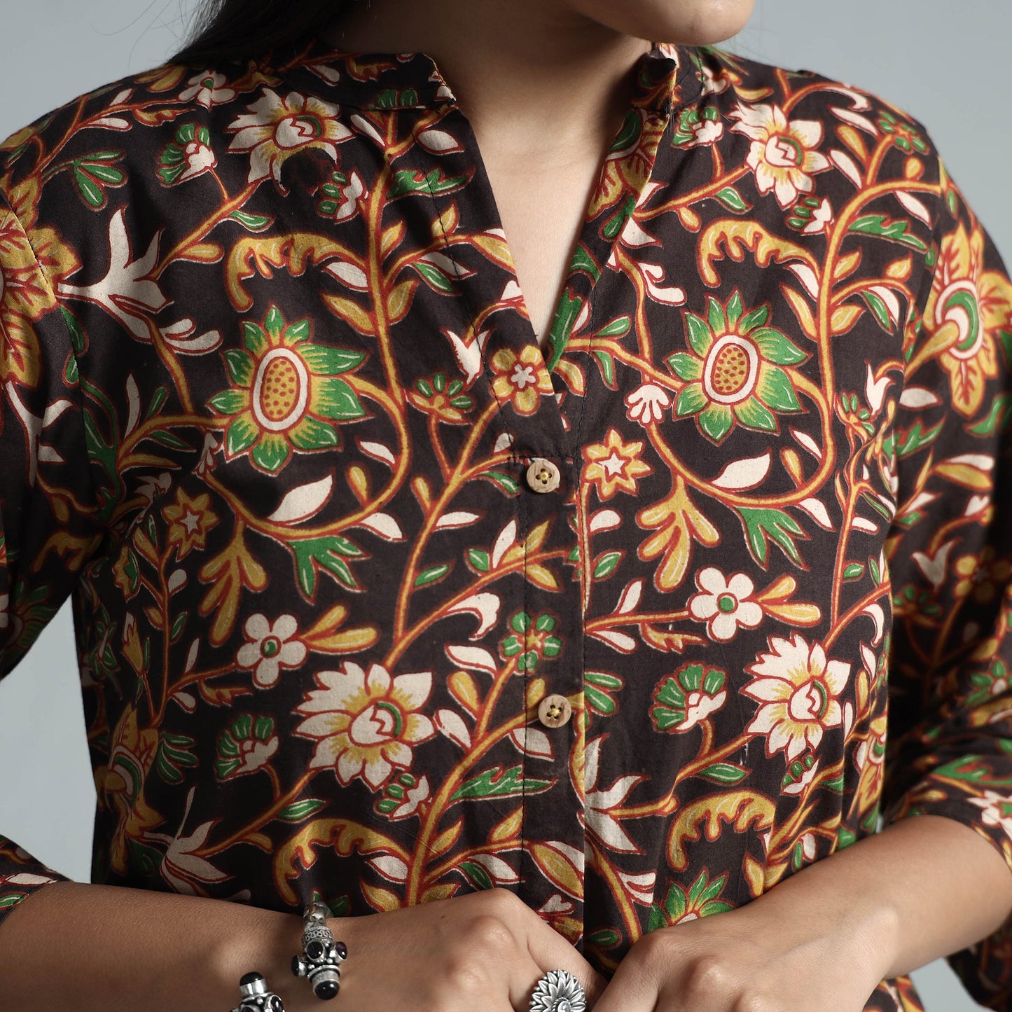  Kalamkari Printed Cotton Kurta For Women