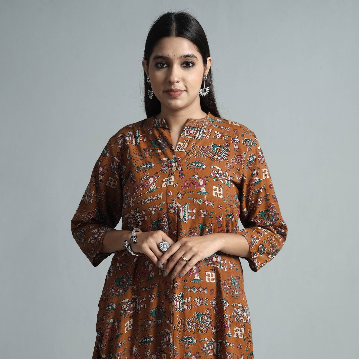  Kalamkari Printed Cotton Kurta For Women