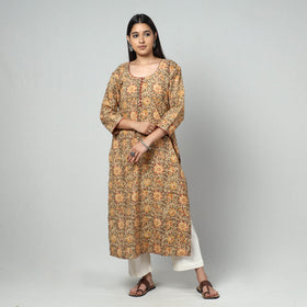  Kalamkari Block Printed Cotton Long kurta For Women