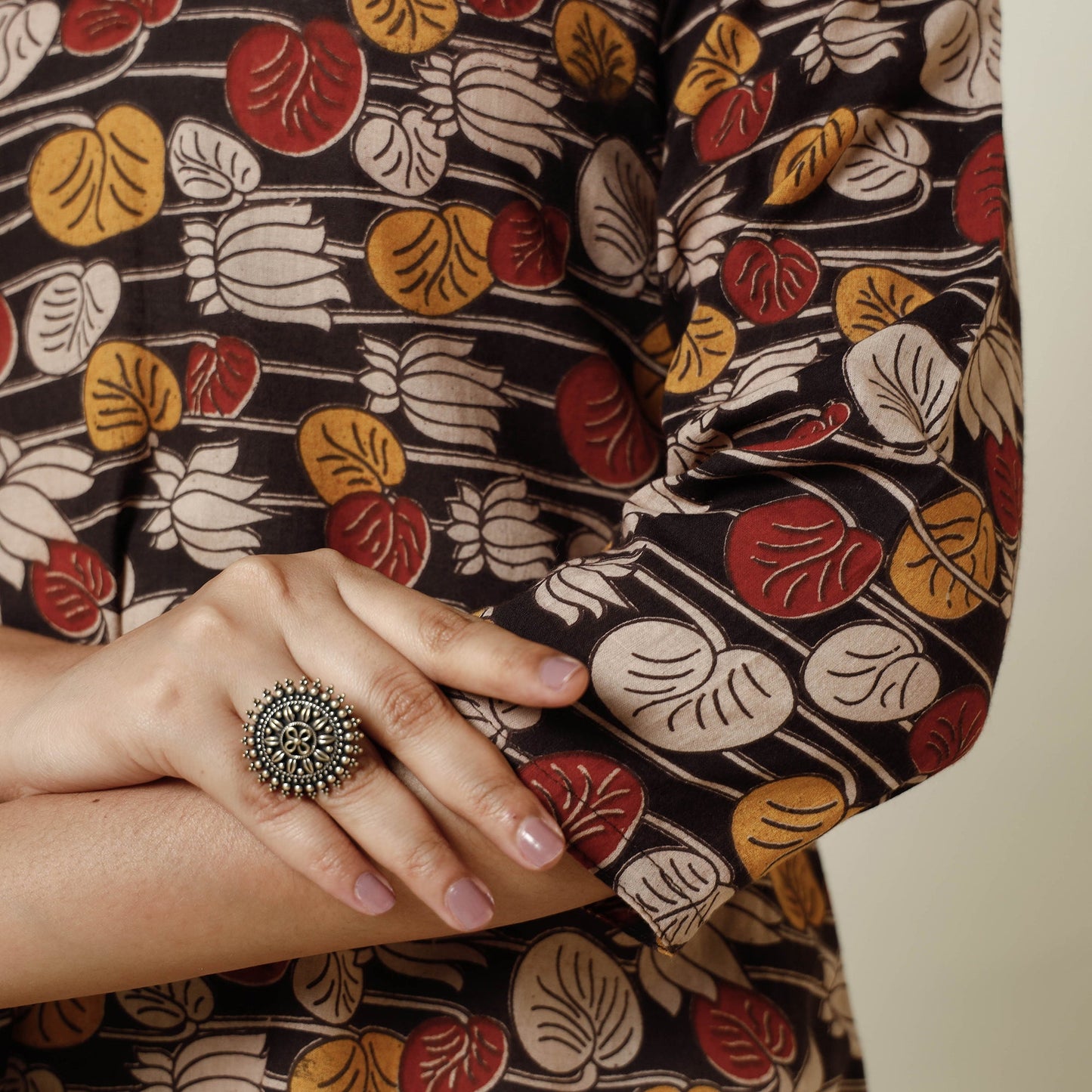  Kalamkari Printed Cotton Long Kurta For Women