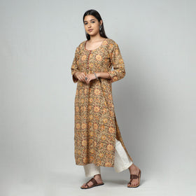  Kalamkari Block Printed Cotton Long kurta For Women