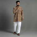  Kalamkari Block Printed Cotton Men Short Kurta 