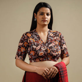 Kalamkari Printed Cotton Stitched Blouse
