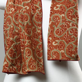 Brown Kalamkari Block Printed Cotton Stole