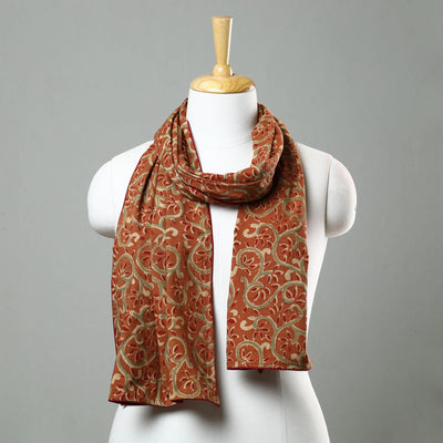Brown Kalamkari Block Printed Cotton Stole