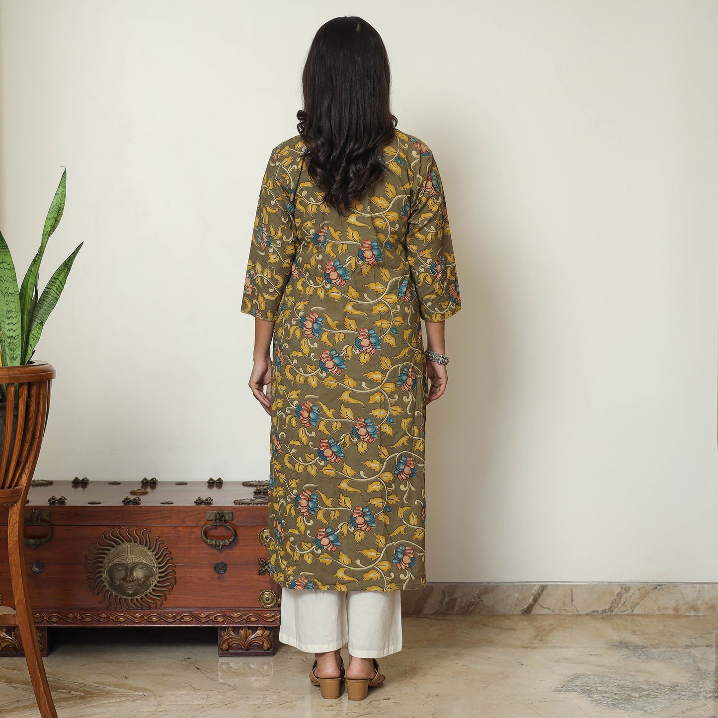 Buy Kalamkari Printed Cotton Straight Kurta 21 Online at iTokri.com