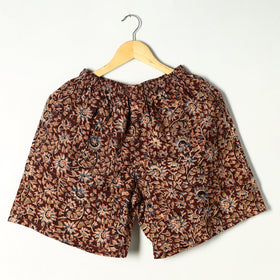 Brown - kalamkari printed cotton unisex boxer/shorts - xl