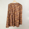 Brown - kalamkari printed cotton wrap around skirt 09