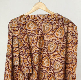 Brown - kalamkari printed cotton wrap around skirt 09