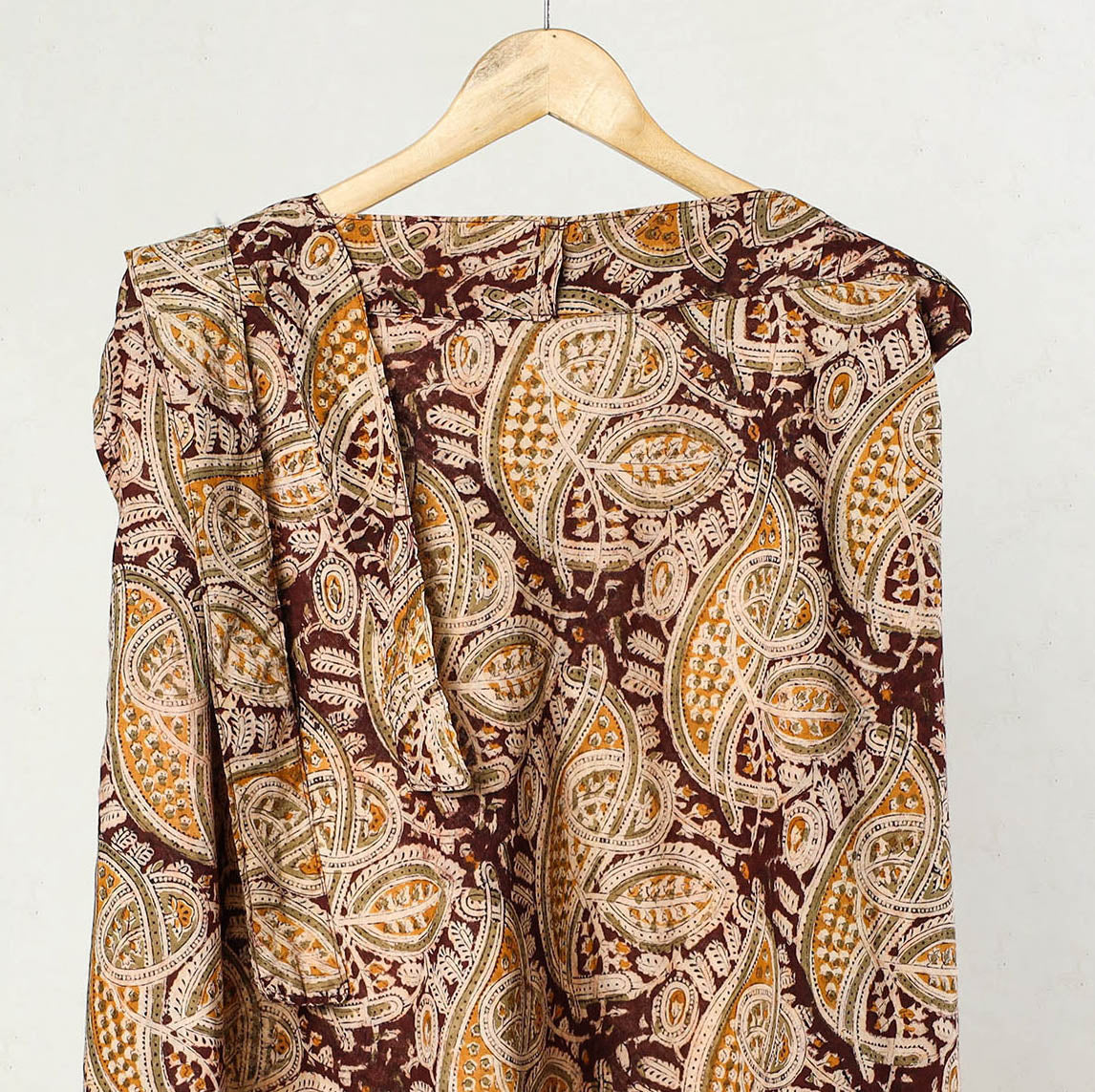 Brown - kalamkari printed cotton wrap around skirt 20