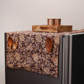 Brown Kalamkari Block Printed Fridge Top Cover with Handle Cover