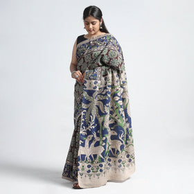 Buy Kalamkari Printed Silk Cotton Saree Online at iTokri.com