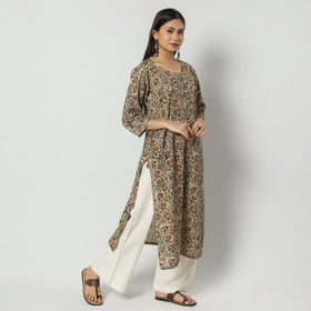Buy iTokri Casuals - Authentic Kalamkari Embroidery Handloom Cotton Long Kurta Online at iTokri.com
