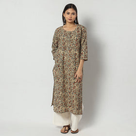 Buy iTokri Casuals - Authentic Kalamkari Embroidery Handloom Cotton Long Kurta Online at iTokri.com