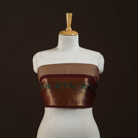 Kanchipuram cotton blouse piece 07 - handcrafted