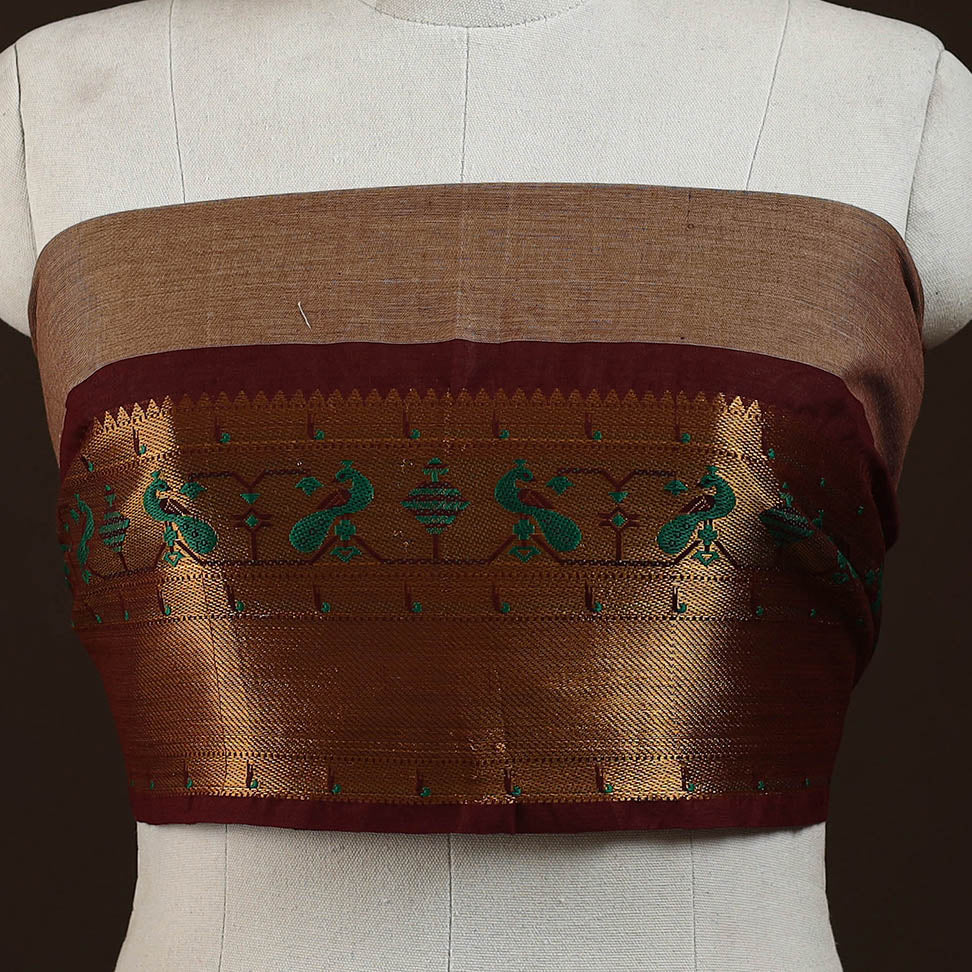 Kanchipuram cotton blouse piece 07 - handcrafted