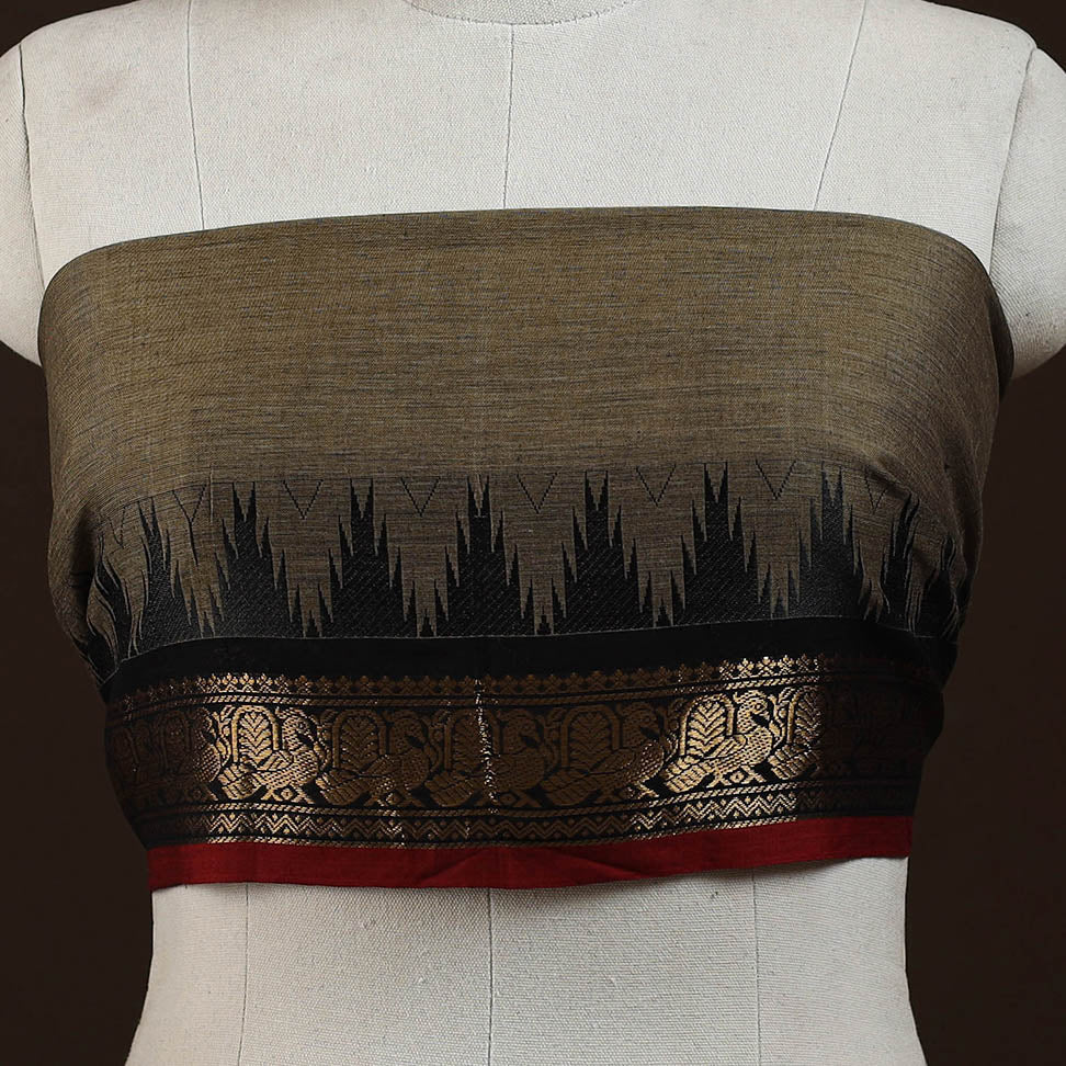 Kanchipuram cotton blouse piece 20 - handcrafted