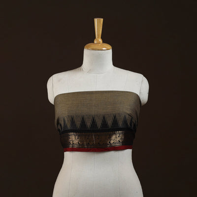 Kanchipuram cotton blouse piece 20 - handcrafted