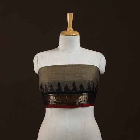 Kanchipuram cotton blouse piece 20 - handcrafted