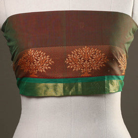 Brown - kanchipuram cotton blouse piece 35 - handcrafted