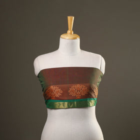 Brown - kanchipuram cotton blouse piece 35 - handcrafted