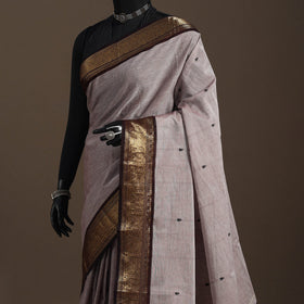Brown - kandangi buti chettinad cotton saree with border 05