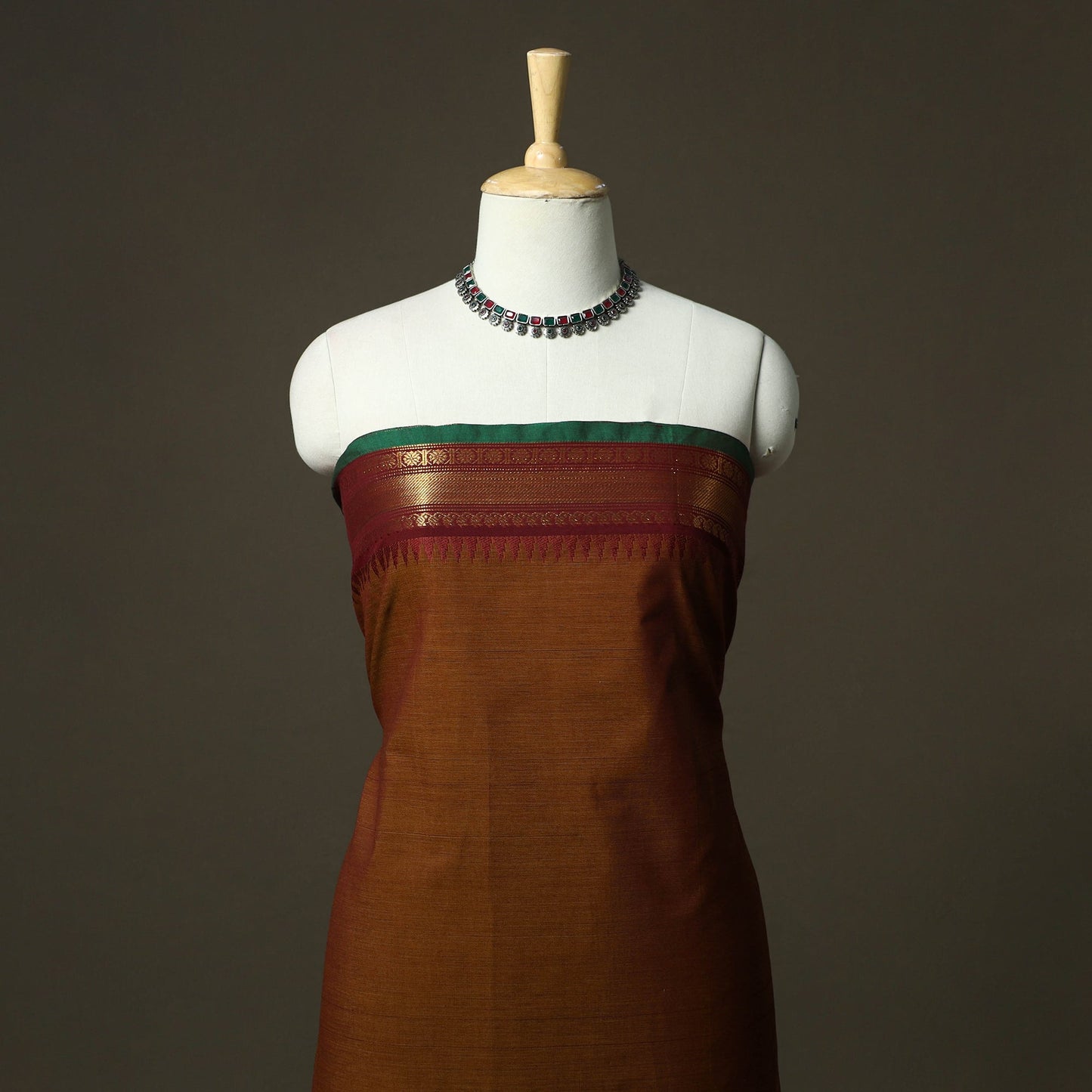 Kandangi chettinad cotton 2pc unstitched dress material 01