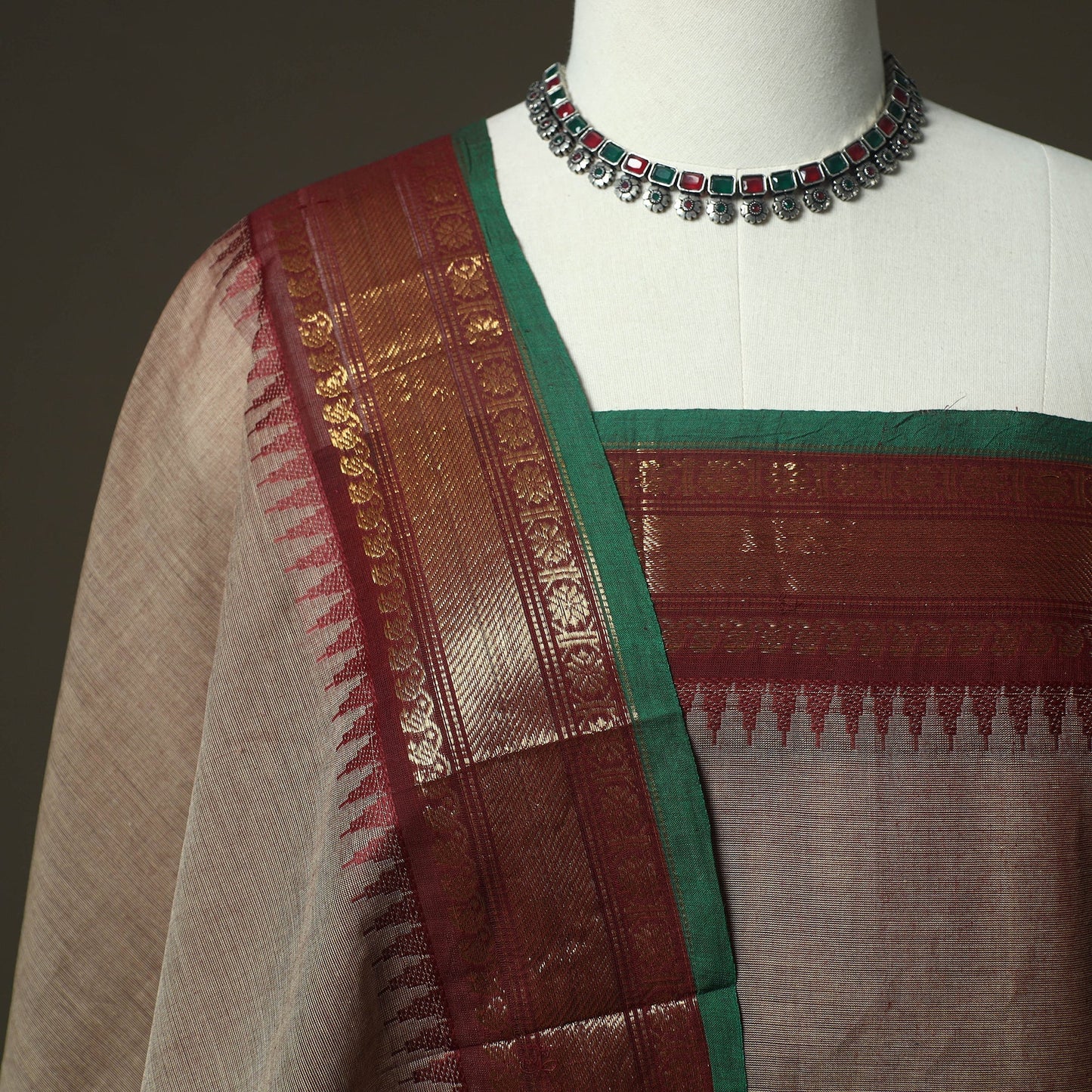 Kandangi chettinad cotton 2pc unstitched dress material 27