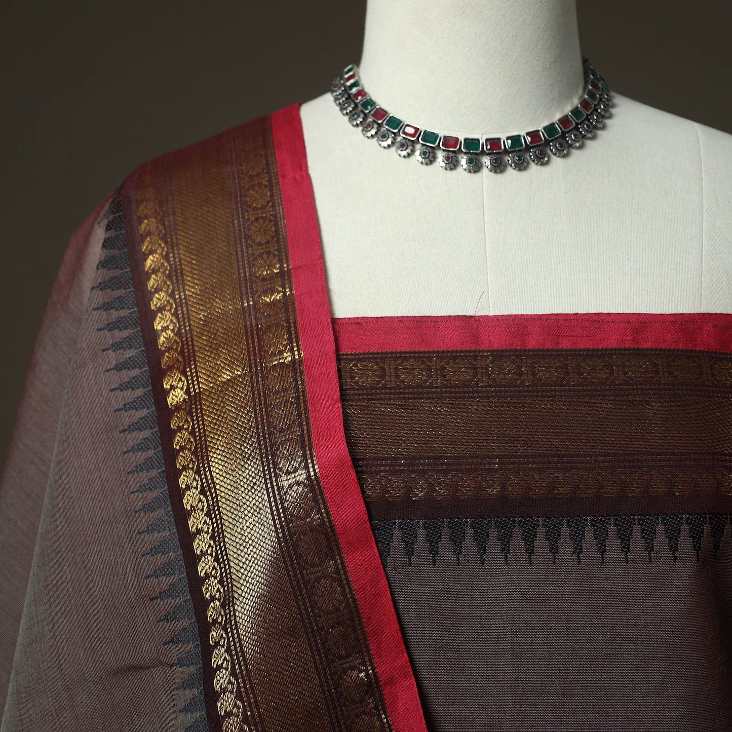 Kandangi chettinad cotton 2pc unstitched dress material 32