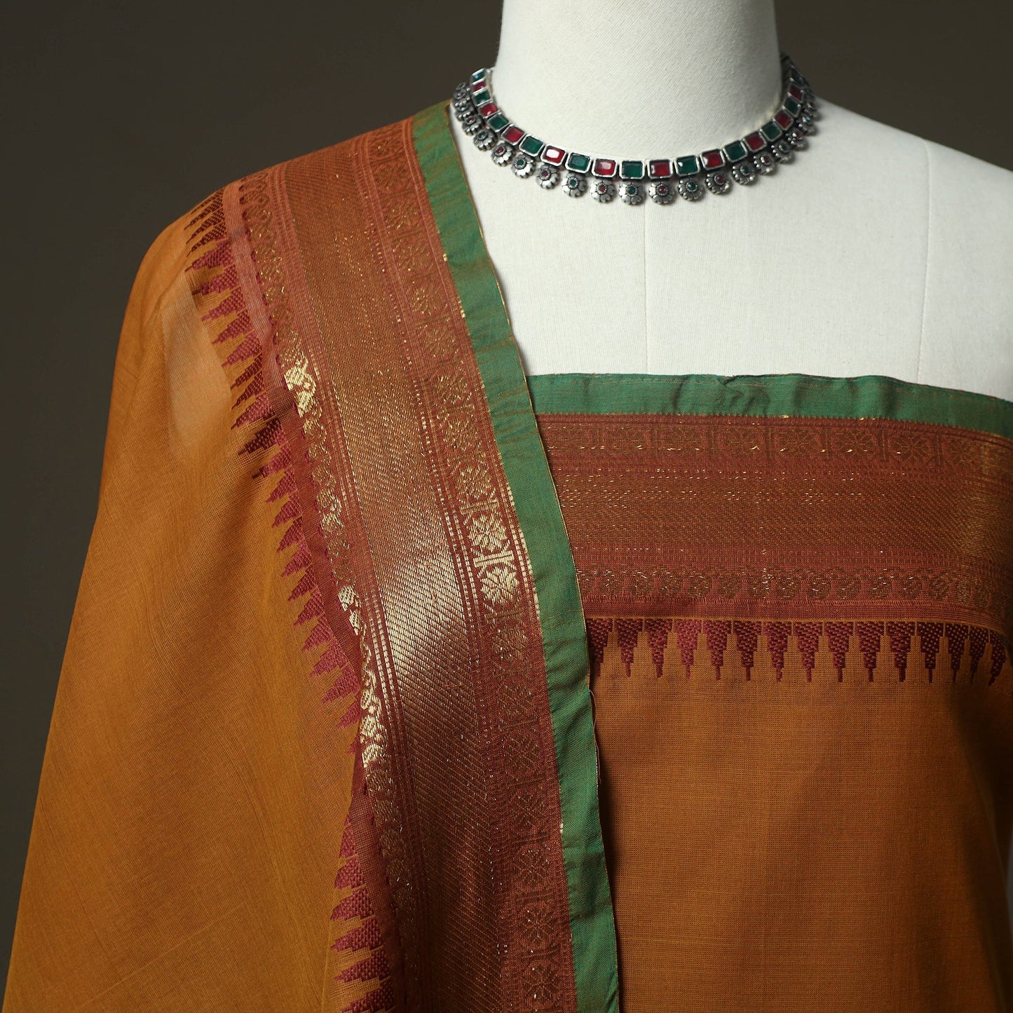 Kandangi chettinad cotton 2pc unstitched dress material 52