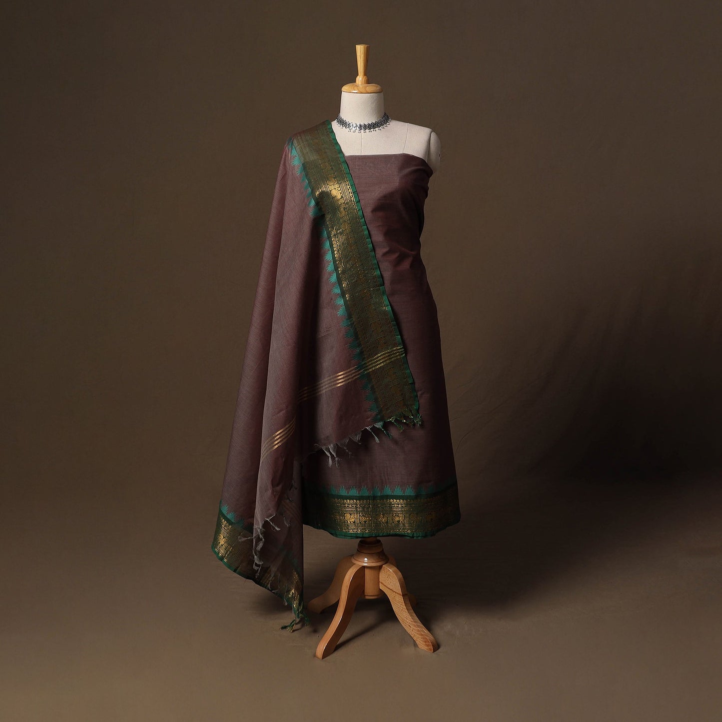 Kandangi chettinad cotton 2pc unstitched dress material 60