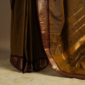 Brown Kandangi Chettinad Cotton Saree with Border