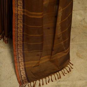 Brown Kandangi Chettinad Cotton Saree with Border