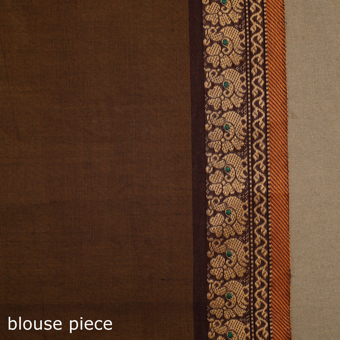 Brown Kandangi Chettinad Cotton Saree with Border