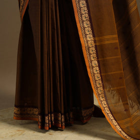 Brown Kandangi Chettinad Cotton Saree with Border