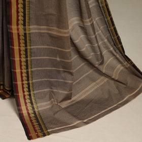 Brown - kandangi chettinad cotton saree with border 15