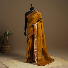 Brown Kandangi Chettinad Cotton Saree with Border