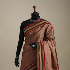 Brown - kandangi chettinad cotton saree with border 17
