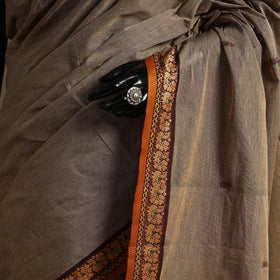 Brown Kandangi Chettinad Cotton Saree with Border