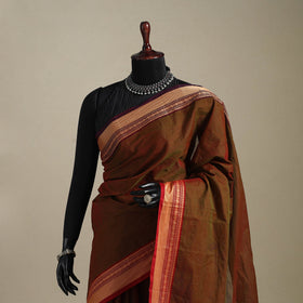 Brown - kandangi chettinad cotton saree with border 19